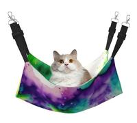 XZDAL Hamac velouté doux Le monde de l'aquarelle L pour animaux domestiques, réglable avec crochets métalliques, double face pour un confort ultime