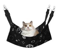 XZDAL Hamac velouté doux noir et blanc univers L pour chat réglable avec crochets en métal, double face pour un confort ultime