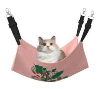 XZDAL Hamac velouté doux pour chat avec graines de tournesol et fraises - Réglable avec crochets métalliques - Double face pour un confort ultime