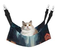 XZDAL Hamac Velouté Doux The City on the Water M pour Animaux Domestiques Chat Réglable Avec Crochets Métalliques Double Face Pour Un Confort Ultime