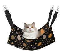 XZDAL Hamac Velouté Soft Stars Terre et Ténèbres L pour Animaux de Compagnie Chat Réglable avec Crochets Métalliques Double Face pour un Confort Ultime