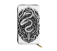 XZDAL Il s'agit d'un portefeuille long en cuir tendance serpent avec fentes pour cartes, poche pour espèces et section zippée pour pièces de monnaie