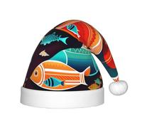 XZDAL Il y a un autre poisson dans le poisson Chapeau de Père Noël lisse au toucher pour les fêtes de fin d'année, accessoires de costume et décoration