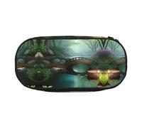 Xzdal Little Bridge in The East Trousse à crayons imprimée pour ranger des articles de papeterie ou des cosmétiques, répondant à divers besoins de stockage, Noir , Taille unique, Trousse de beauté