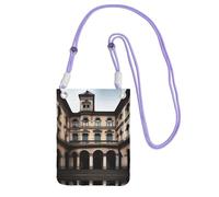 XZDAL Old Architecture Sac à bandoulière pour téléphone portable, noir, pour femme, tendance et réglable, léger pour un usage quotidien, violet, Taille unique