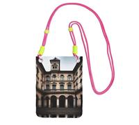 XZDAL Old Architecture Sac à bandoulière pour téléphone portable, noir, pour femme, tendance et réglable, léger pour un usage quotidien, Fuchsia, Taille unique