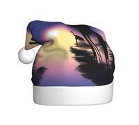 XZDAL Peaceful Dawn Chapeau de Noël en peluche pour adulte Accessoire de déguisement pour festivals et événements