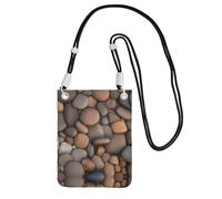 XZDAL Pebbles in the beach Sac à bandoulière pour téléphone portable Noir pour femme, tendance et réglable, léger pour un usage quotidien, Noir , Taille unique