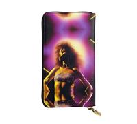 XZDAL Performer's Glow Portefeuille long en cuir tendance avec emplacements pour cartes, poche pour espèces et section zippée pour pièces de monnaie