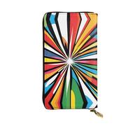 XZDAL Pop Art Burst Portefeuille long en cuir tendance avec emplacements pour cartes, poche pour espèces et section zippée pour pièces de monnaie