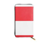 XZDAL Portefeuille long en cuir tendance avec drapeau indonésien avec fentes pour cartes, poche pour espèces et section zippée pour pièces de monnaie