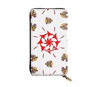 XZDAL Portefeuille long en cuir tendance avec rotation à huit sens avec emplacements pour cartes, poche pour espèces et section zippée pour pièces de monnaie