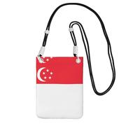 XZDAL Sac à bandoulière pour téléphone portable avec drapeau de Singapour - Noir - Pour femme, tendance et réglable, léger pour un usage quotidien, Noir , Taille unique