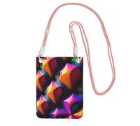 XZDAL Sac à bandoulière pour téléphone portable en trois dimensions avec diamants noirs pour femme, tendance et réglable, léger pour un usage quotidien, rose, Taille unique