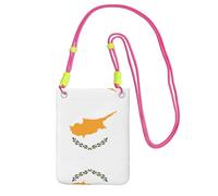 XZDAL Sac à bandoulière pour téléphone portable Motif drapeau de Chypre Noir pour femme, tendance et réglable, léger pour un usage quotidien, Fuchsia, Taille unique