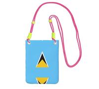 XZDAL Sac à bandoulière pour téléphone portable Motif drapeau de Sainte-Lucie Noir pour femme, tendance et réglable, léger pour un usage quotidien, Fuchsia, Taille unique