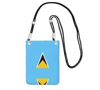 XZDAL Sac à bandoulière pour téléphone portable Motif drapeau de Sainte-Lucie Noir pour femme, tendance et réglable, léger pour un usage quotidien, Noir , Taille unique
