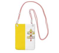 XZDAL Sac à bandoulière pour téléphone portable motif drapeau du Vatican pour femme, tendance et réglable, léger pour un usage quotidien, rose, Taille unique