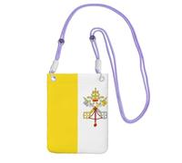 XZDAL Sac à bandoulière pour téléphone portable motif drapeau du Vatican pour femme, tendance et réglable, léger pour un usage quotidien, violet, Taille unique