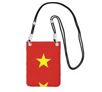 XZDAL Sac à bandoulière pour téléphone portable motif drapeau vietnamien noir pour femme, tendance et réglable, léger pour un usage quotidien, Noir , Taille unique