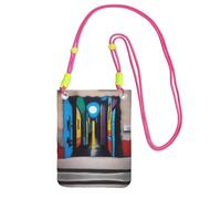 XZDAL Street Art Sac à bandoulière pour téléphone portable, noir, pour femme, tendance et réglable, léger pour un usage quotidien, Fuchsia, Taille unique