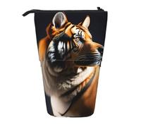 XZDAL Tiger and Dog Trousse à crayons avec design extensible, portable et légère pour ranger les petits objets