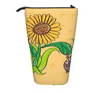 XZDAL Trousse à crayons avec motif de graines de tournesol et tournesols - Portable et légère - Rangement pour articles de papeterie, petits objets