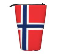 XZDAL Trousse à crayons avec motif drapeau norvégien, extensible, portable et légère, pour papeterie, petits objets