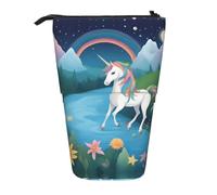 XZDAL Trousse à crayons avec motif licornes en cours d'exécution extensible, portable et légère pour ranger les petits objets