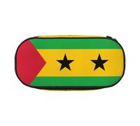 Xzdal Trousse à crayons imprimée drapeau de Sao Tomé et Principe pour ranger des articles de papeterie ou des cosmétiques, répondant à divers besoins de stockage, Noir , Taille unique, Trousse de