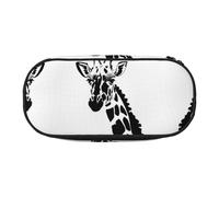 Xzdal Trousse à crayons imprimée girafe noire et blanche pour ranger des articles de papeterie ou des cosmétiques, répondant à divers besoins de stockage, Noir , Taille unique, Trousse de beauté