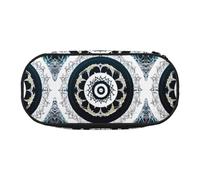 Xzdal Trousse à crayons ronde noire et blanche avec imprimé totem pour ranger des articles de papeterie ou des cosmétiques, pour répondre à divers besoins de stockage, Noir , Taille unique, Trousse de