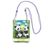 XZDAL Two Happy Pandas Sac à bandoulière pour téléphone portable Noir pour femme, tendance et réglable, léger pour un usage quotidien, violet, Taille unique