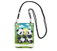XZDAL Two Happy Pandas Sac à bandoulière pour téléphone portable Noir pour femme, tendance et réglable, léger pour un usage quotidien, Noir , Taille unique