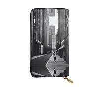 XZDAL Urban Vibes Portefeuille long en cuir tendance avec emplacements pour cartes, poche pour espèces et section zippée pour pièces de monnaie