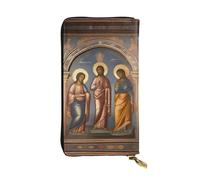 XZDCAL a Divine Frescoes Portefeuille long en cuir tendance pour filles et femmes avec plusieurs compartiments, noir, taille unique, Noir , Taille unique