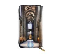 XZDCAL A Gothic Cathedrals Portefeuille long en cuir tendance pour filles et femmes avec plusieurs compartiments, noir, taille unique, Noir , Taille unique