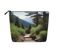 XZDCAL A Hiking Trails Trousse de maquillage monocouche aspect lin avec fermeture éclair pour répondre à vos besoins quotidiens ou de voyage, noir, taille unique, Noir , Taille unique