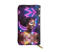 XZDCAL a Performer's Glow Portefeuille long en cuir tendance pour filles et femmes avec plusieurs compartiments, noir, taille unique, Noir , Taille unique
