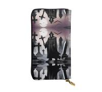 XZDCAL a TombstoneTerrors Portefeuille long en cuir tendance pour filles et femmes avec plusieurs compartiments, noir, taille unique, Noir , Taille unique