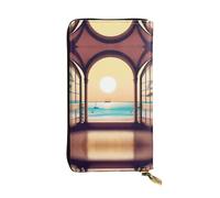 XZDCAL a Travel Bliss Portefeuille long en cuir tendance pour filles et femmes avec plusieurs compartiments, noir, taille unique, Noir , Taille unique