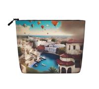 XZDCAL a Travel Dreams Trousse de maquillage monocouche aspect lin avec fermeture éclair pour répondre à vos besoins quotidiens ou de voyage, noir, taille unique, Noir , Taille unique