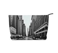 XZDCAL aCity Street Trousse de maquillage en velours côtelé avec doublure robuste pour voyage et usage quotidien, noir, taille unique, Noir , Taille unique