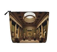 XZDCAL aMuseum Treasures Trousse de maquillage monocouche aspect lin avec fermeture éclair pour répondre à vos besoins quotidiens ou de voyage, noir, taille unique, Noir , Taille unique