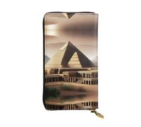 XZDCAL Ancient Wonders Portefeuille long en cuir tendance pour filles et femmes avec plusieurs compartiments, noir, taille unique, Noir , Taille unique