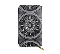 XZDCAL aTime Travel Portefeuille long en cuir pour filles et femmes avec plusieurs compartiments, noir, taille unique, Noir , Taille unique