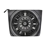XZDCAL aTime Travel Trousse de maquillage monocouche aspect lin avec fermeture éclair pour répondre à vos besoins quotidiens ou de voyage, noir, taille unique, Noir , Taille unique