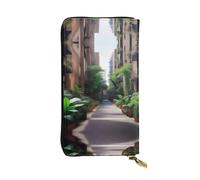 XZDCAL aUrban Jungle Portefeuille long en cuir tendance pour filles et femmes avec plusieurs compartiments, noir, taille unique, Noir , Taille unique