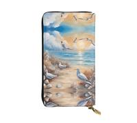 XZDCAL Beaucoup de jolies mouettes tendance en cuir long portefeuille pour filles et femmes avec plusieurs compartiments, noir, taille unique, Noir , Taille unique