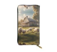 XZDCAL Beaucoup de Mouton Mignon Mode Portefeuille Longue Pochette en Cuir pour Filles et Femmes avec Plusieurs Compartiments Noir Taille Unique, Noir , Taille unique